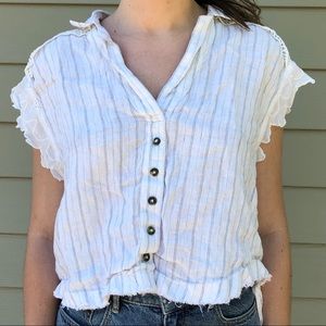 Free People button up top